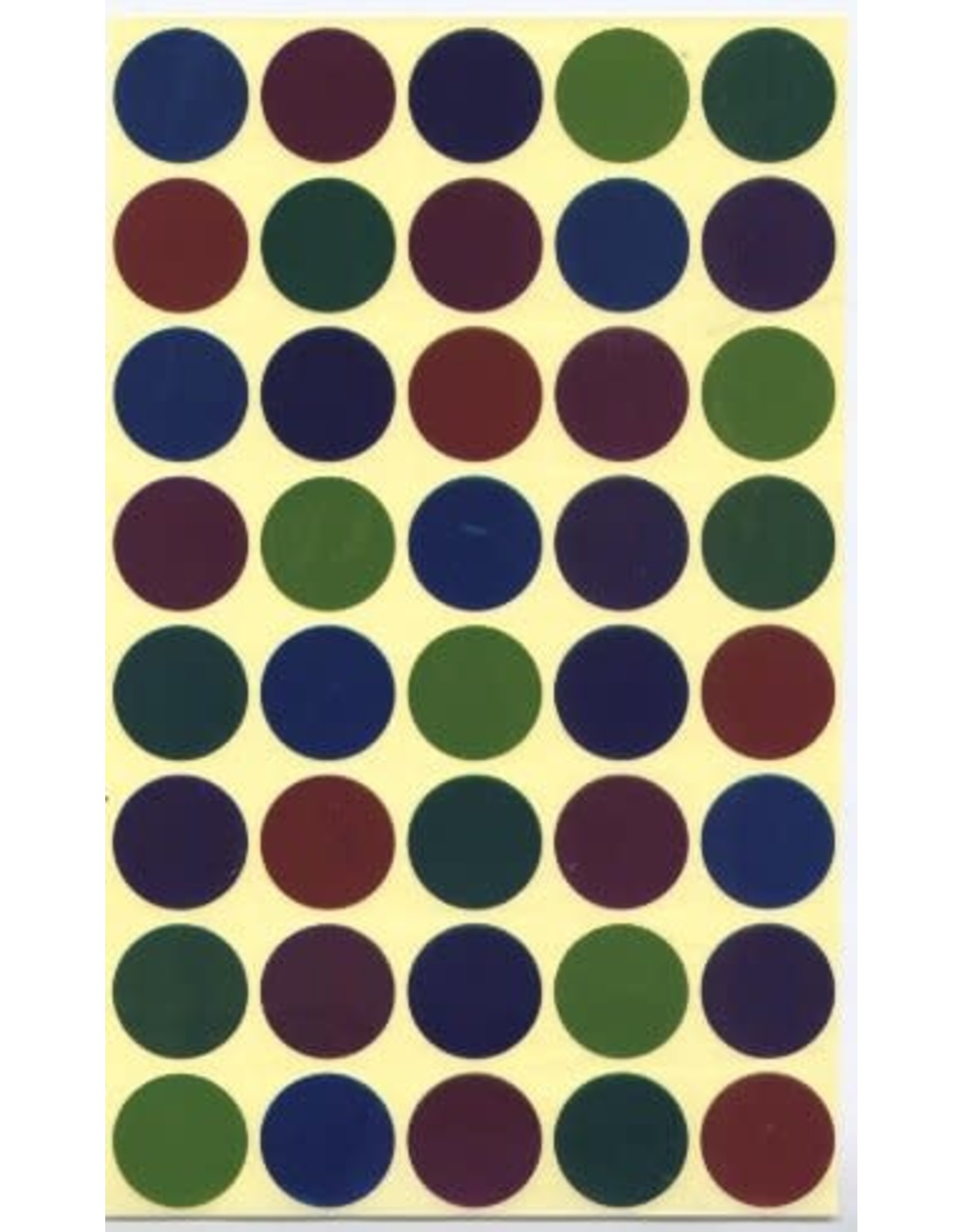 COLOR CODING STICKER: ¾" ROUND  FOIL  ASSORTED COLORS- 10 SHEETS