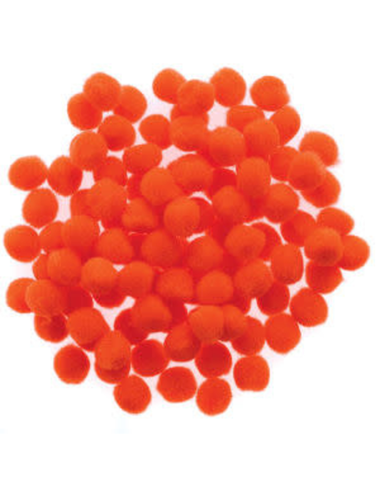 POM POMS: 1/2" ORANGE 100 PACK
