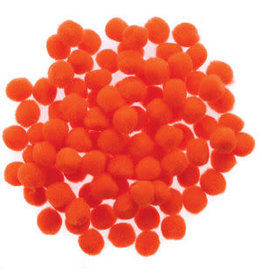 POM POMS: 1/2" ORANGE 100 PACK