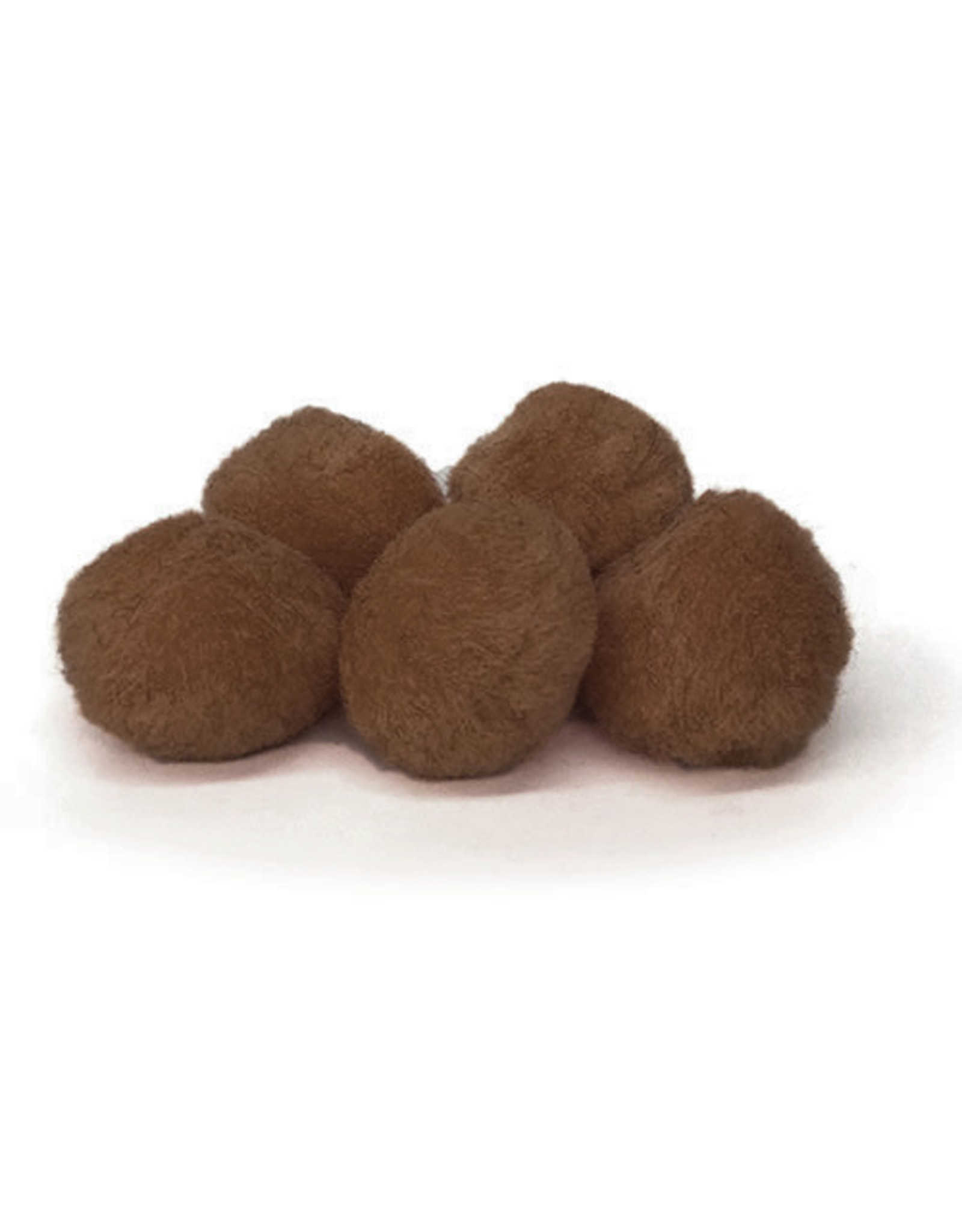 POM POMS: 1" BROWN 100 PACK