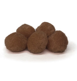POM POMS: 1" BROWN 100 PACK