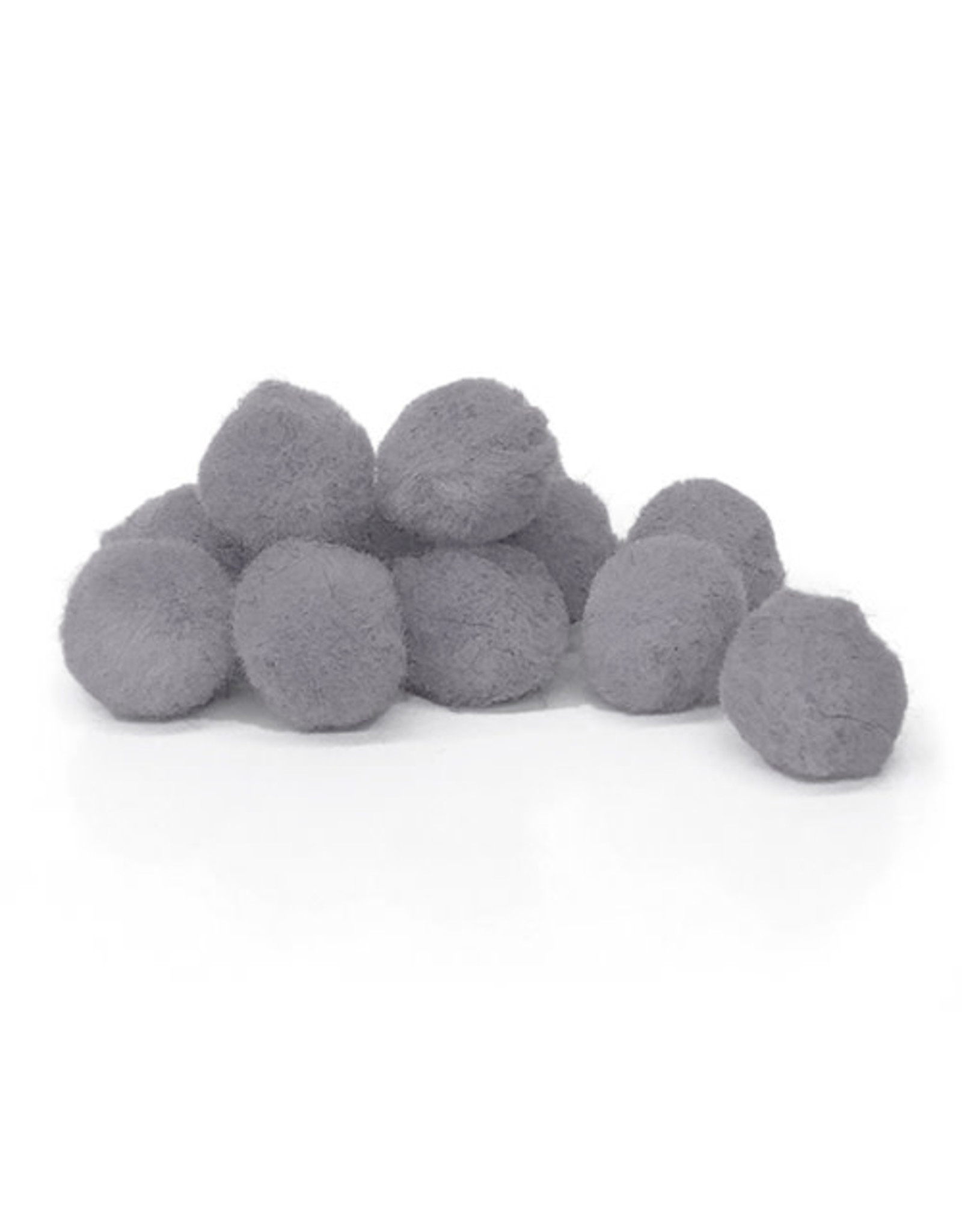 POM POMS: 1/2" GRAY 100 PACK
