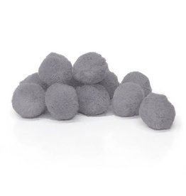 POM POMS: 1/2" GRAY 100 PACK