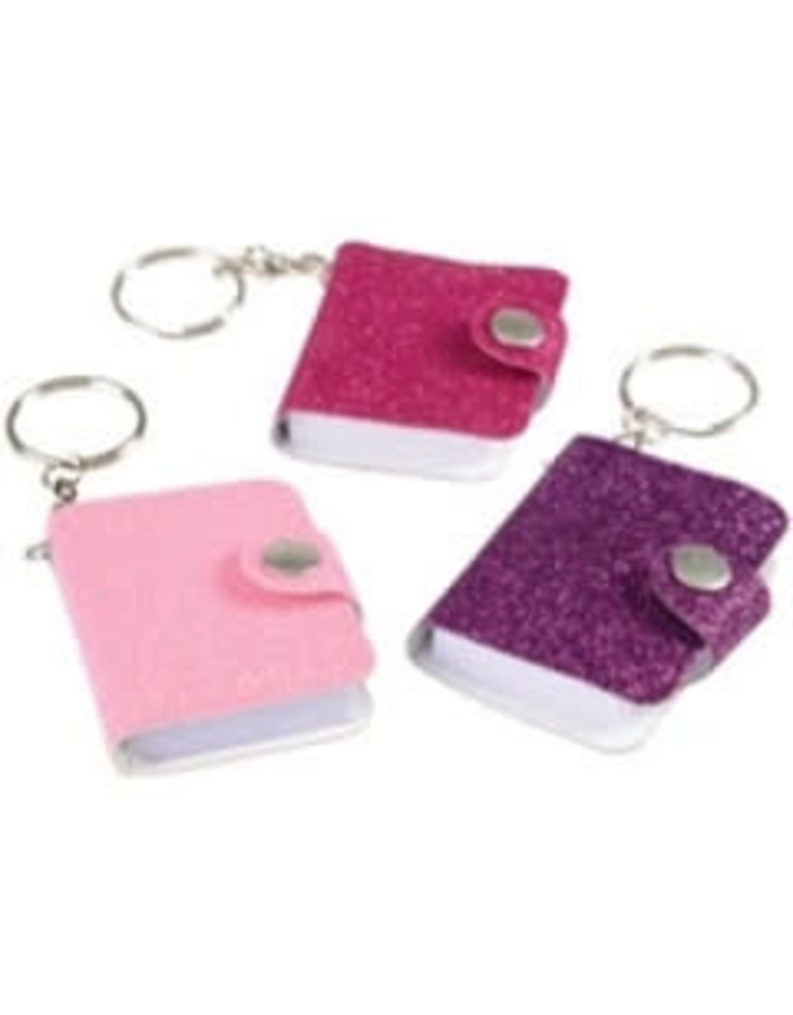 KEY-CHAIN MINI GLITTER NOTEBOOK 12/PCKG