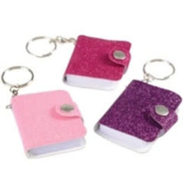 KEY-CHAIN MINI GLITTER NOTEBOOK 12/PCKG
