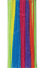 PIPE CLEANERS: 4MM x 12" - ASSORTED NEON COLORS 100 PACK