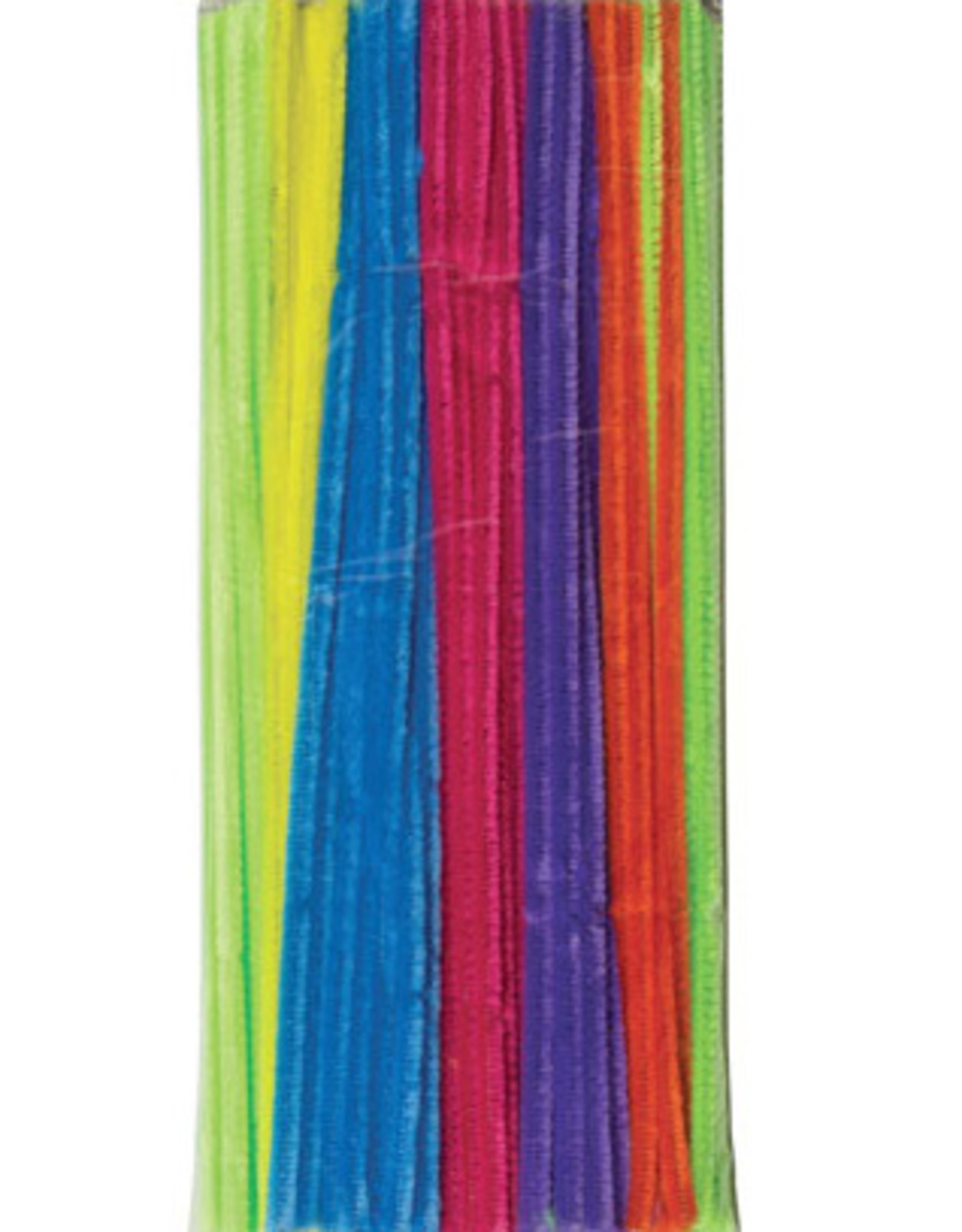PIPE CLEANERS: 4MM x 12" - ASSORTED NEON COLORS 100 PACK