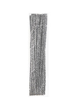 PIPE CLEANERS: 6MM X 12" - SPARKLE SILVER 25 PACK