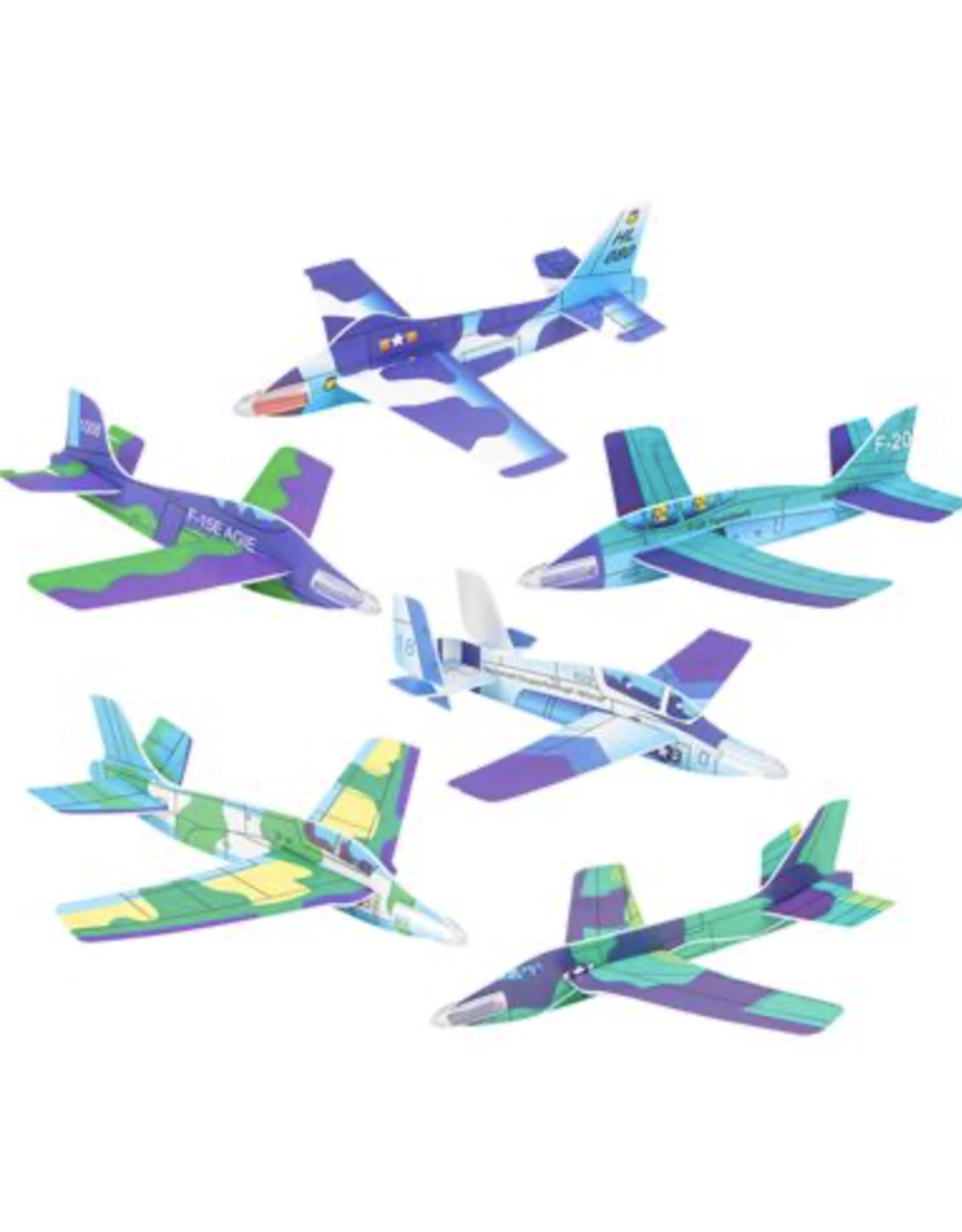 FIGHTER JET AIRPLANE GLIDERS 12 PACK