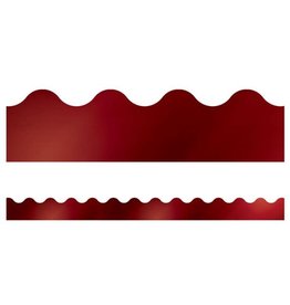 SCALLOPED BORDERS METALLIC CHERRY RED 2.25"x 39'