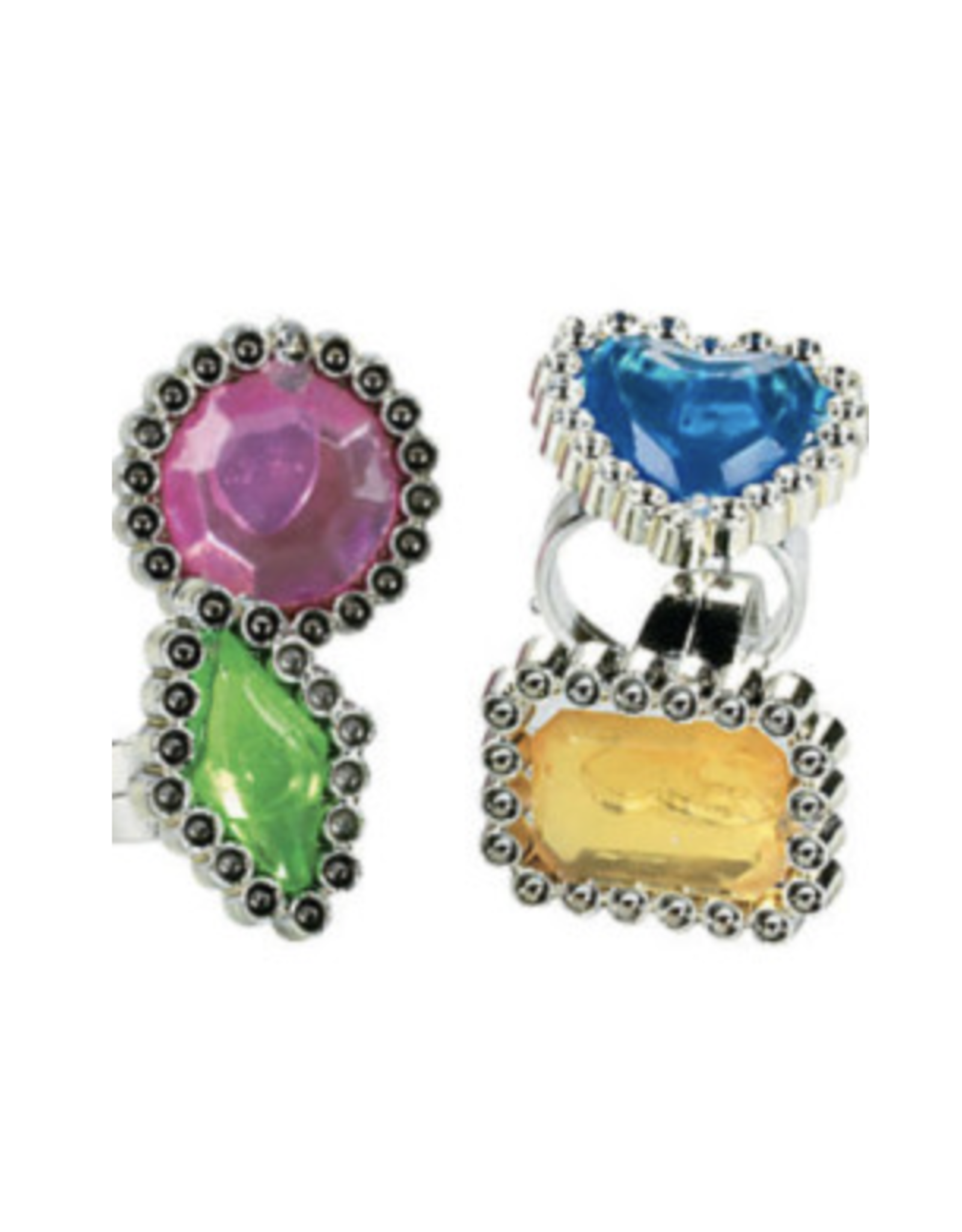 COLORFUL RHINESTONE RING 72 PACK