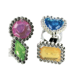 COLORFUL RHINESTONE RING 72 PACK