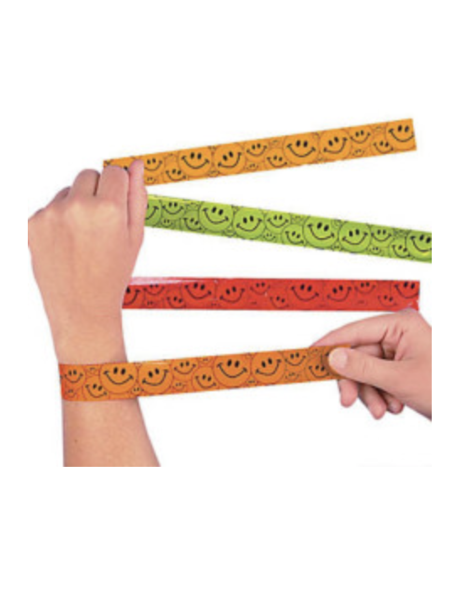 BRACELET SLAP SMILEY FACE 12 PACK