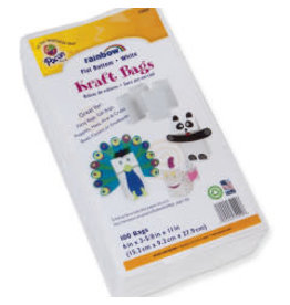 CRAFT BAGS - 6''x11'' - WHITE- PKG/100