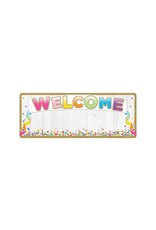 POLY BANNER: WELCOME  - CONFETTI 9"X24"