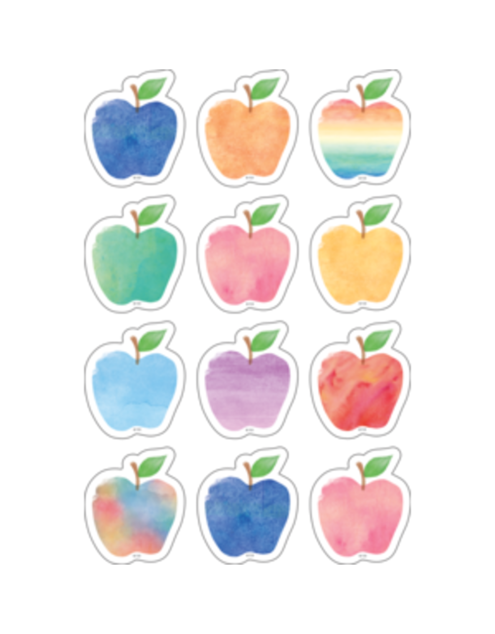 CUT-OUTS: MINI WATERCOLOR APPLE 2.5"  36 PACK