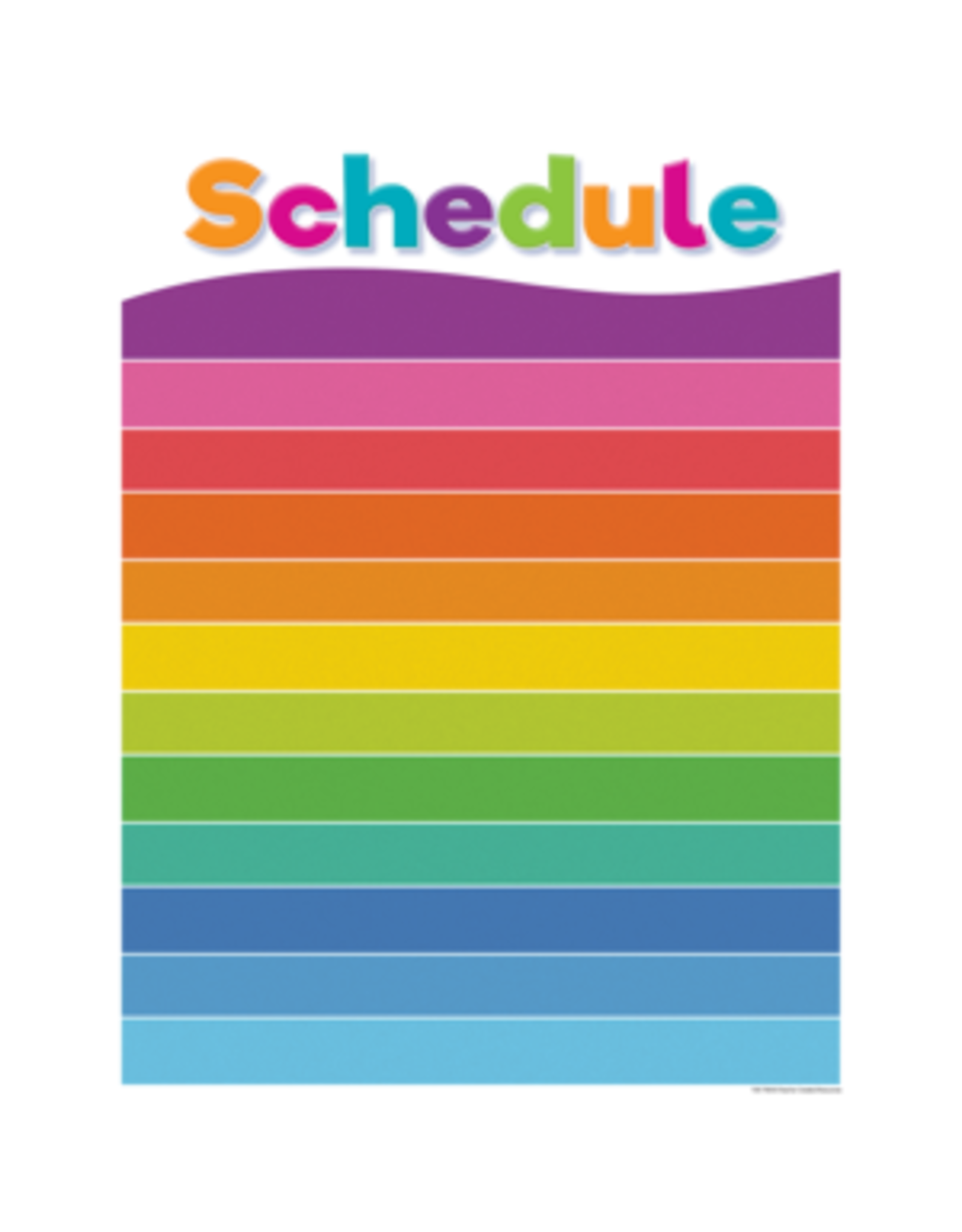 DRY ERASE POSTER: SCHEDULE -COLORFUL