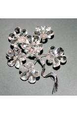 ACRYLIC FLOWER WITH STEM: CLEAR 12PC