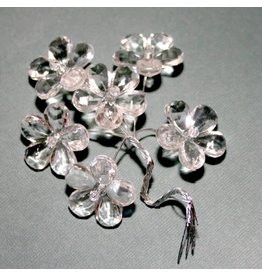 ACRYLIC FLOWER WITH STEM: CLEAR 12PC