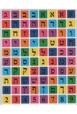 STICKERS: COLORFUL Alef Beis SQUARE 10 SHEET