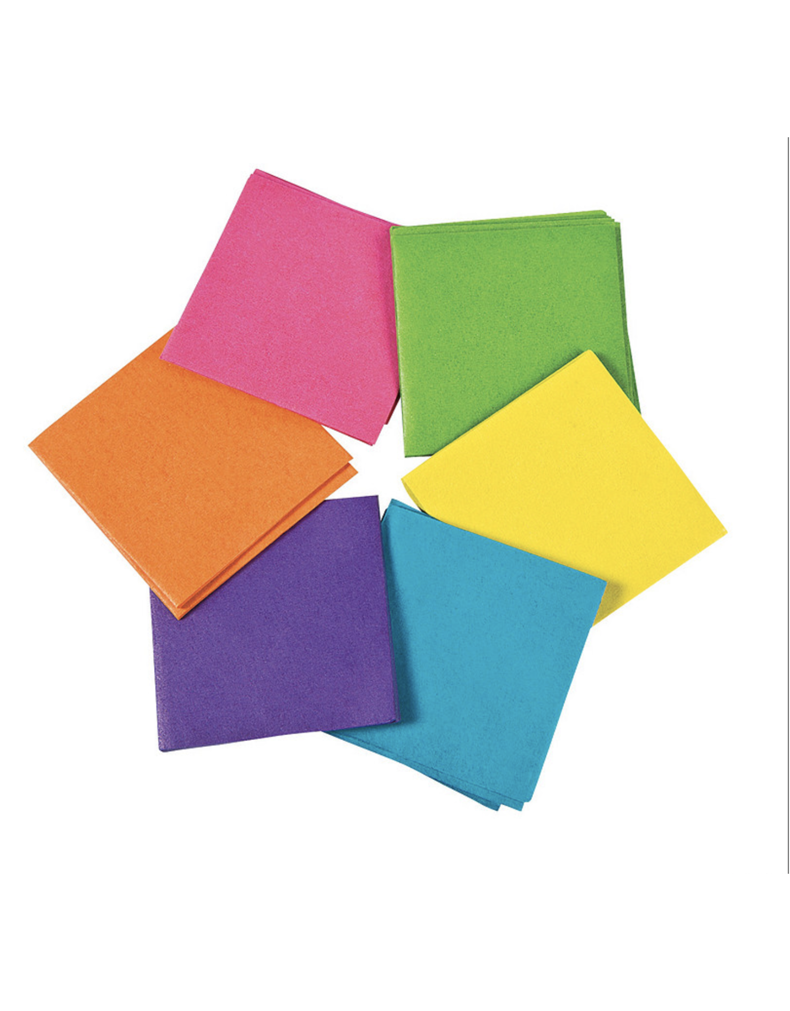 TISSUE PAPER SQUARES 1.5"  NEON COLORS  Approx. 5000 Pack