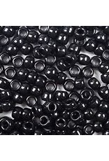 PONY BEADS: OPAQUE  BLACK 6mmX9mm 900 PACK