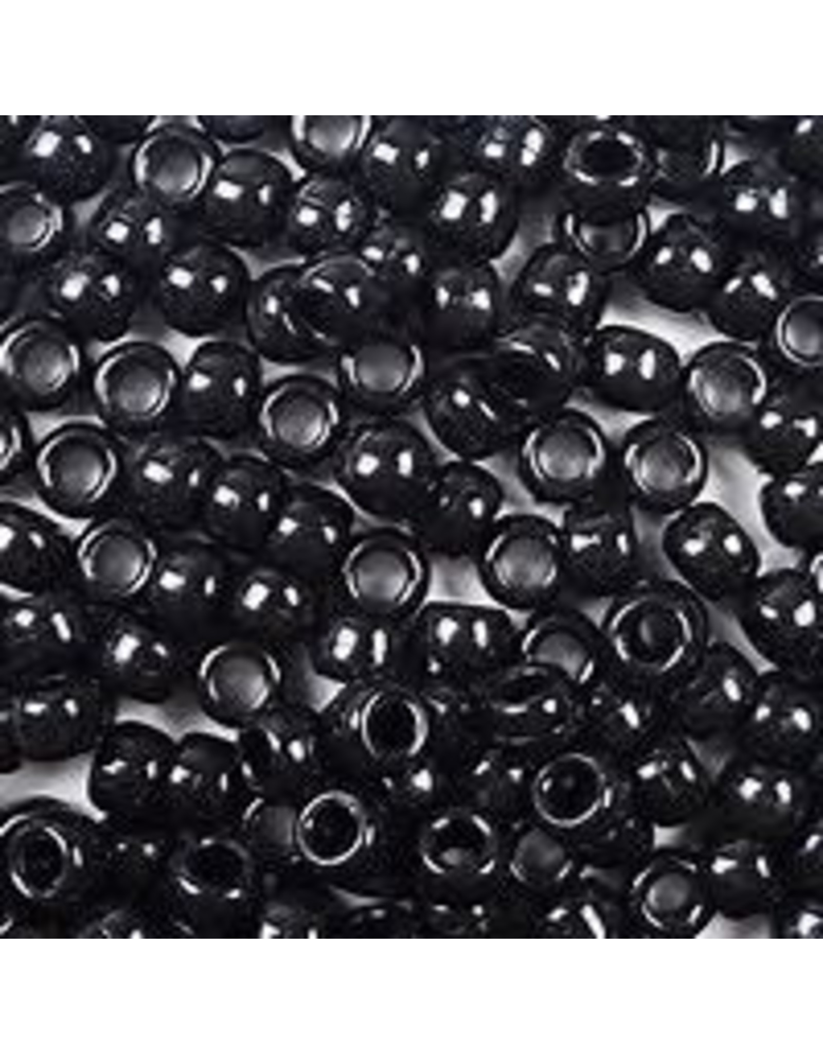 PONY BEADS: OPAQUE  BLACK 6mmX9mm 900 PACK