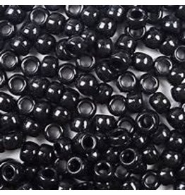 PONY BEADS: OPAQUE  BLACK 6mmX9mm 900 PACK