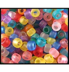 PONY BEADS: FROSTED MULTI COLOR 6mmX9mm  900 PACK