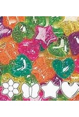 PONY BEADS: JELLY SPARKLE ASSORTED SHAPE - 1/2LB