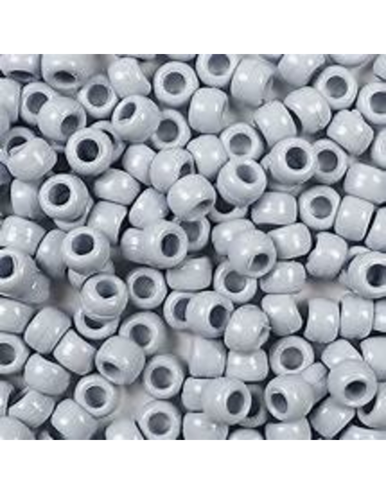 PONY BEADS: OPAQUE GRAY 6mmX9mm 900 PACK