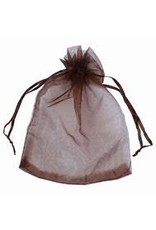 ORGANZA BAGS: 5" X 7" CHOCOLATE BROWN 12PC        N