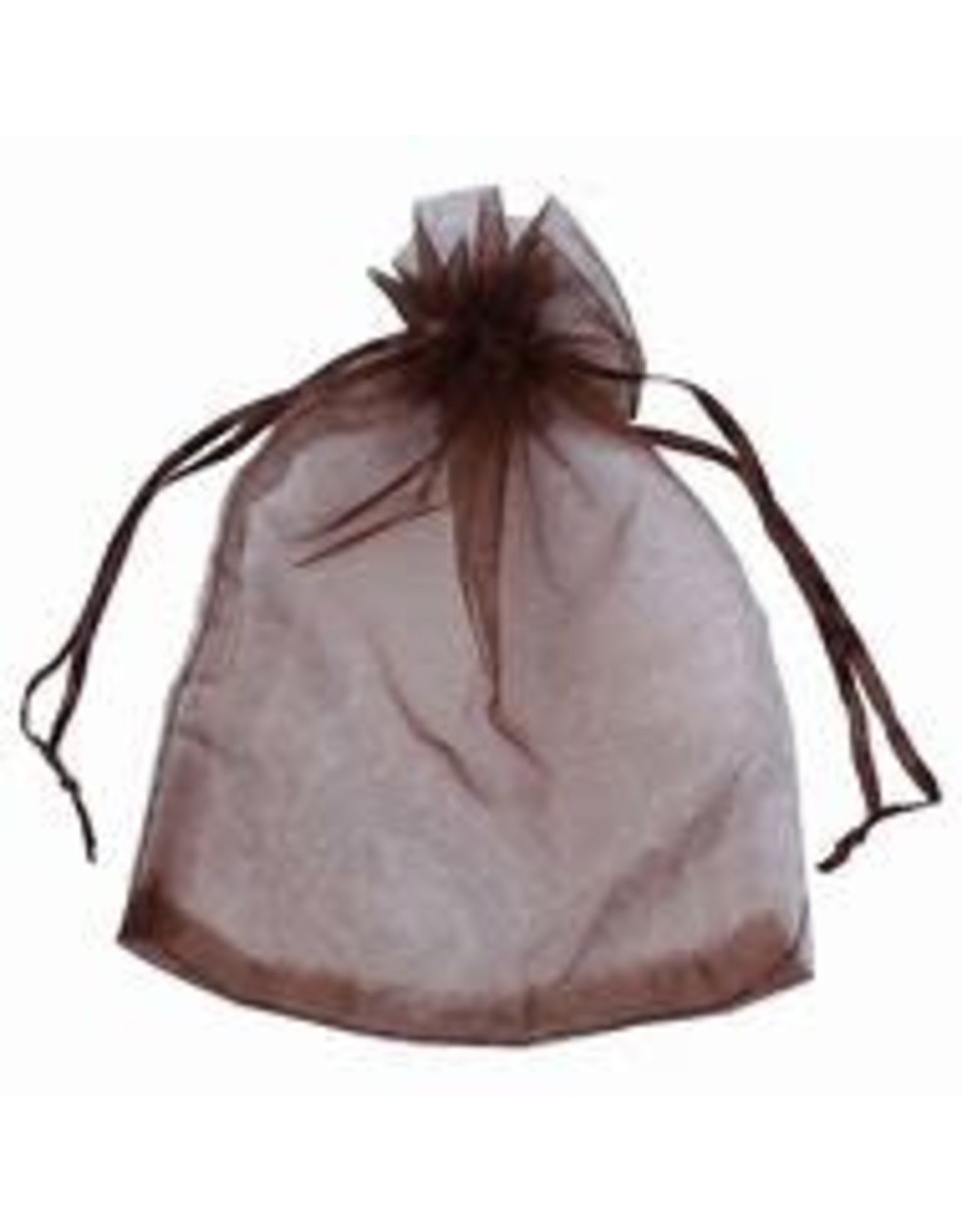 ORGANZA BAGS: 5" X 7" CHOCOLATE BROWN 12PC        N