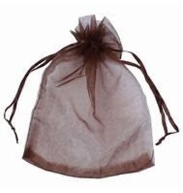 ORGANZA BAGS: 5" X 7" CHOCOLATE BROWN 12PC        N