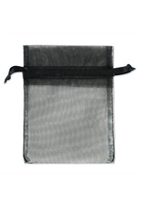 ORGANZA BAGS: 4X5"BLACK 12PC