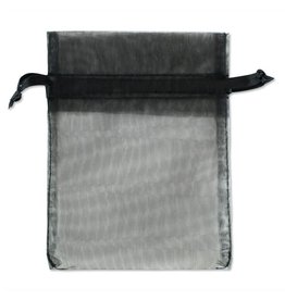 ORGANZA BAGS: 4X5"BLACK 12PC