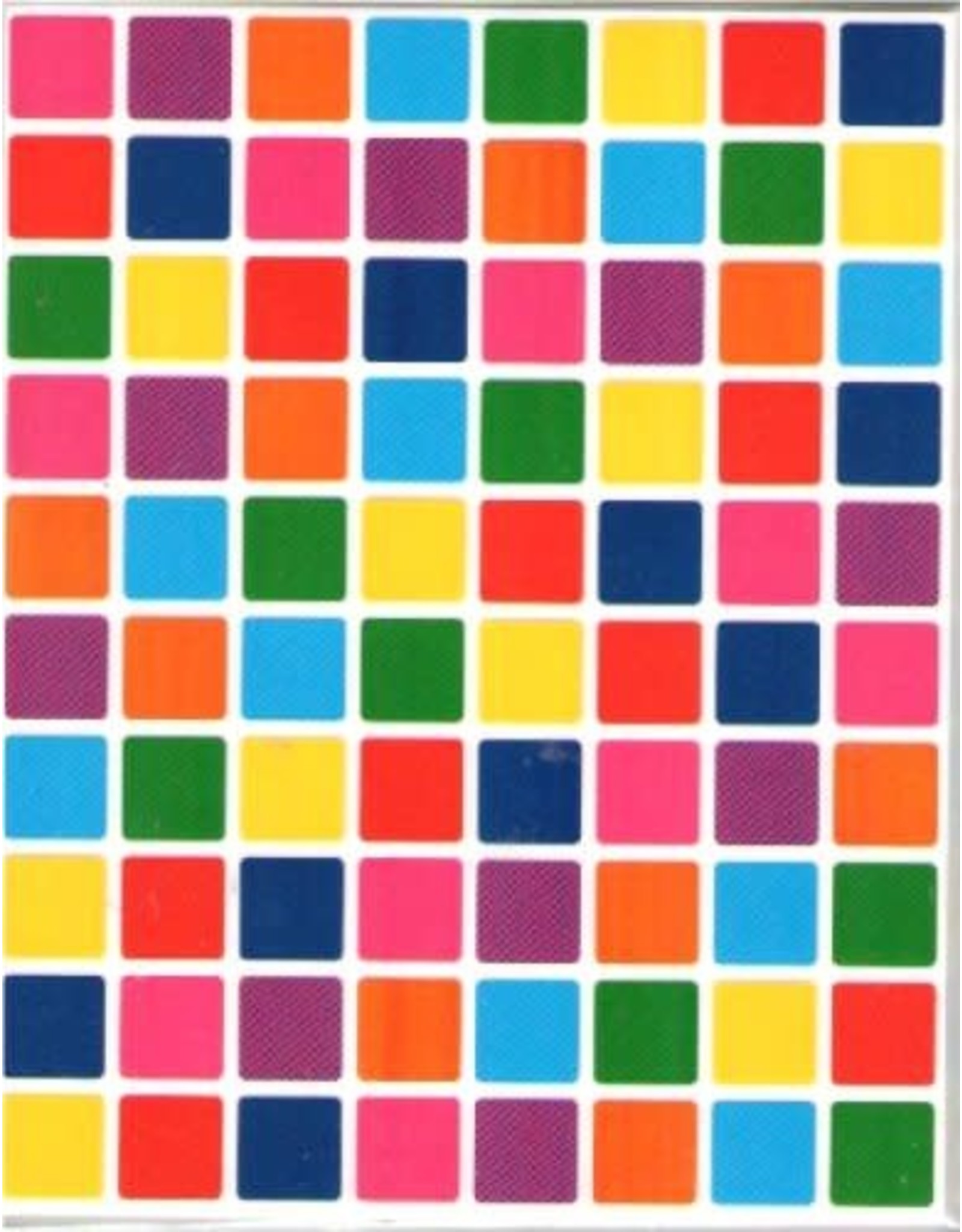 COLOR CODING STICKER:  1/2" SQUARE ASSSORTED COLORS 25 SHEETS