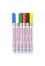 DECOCOLOR PAINT MARKERS: PRIMARY COLORS  FINE 6 PACK