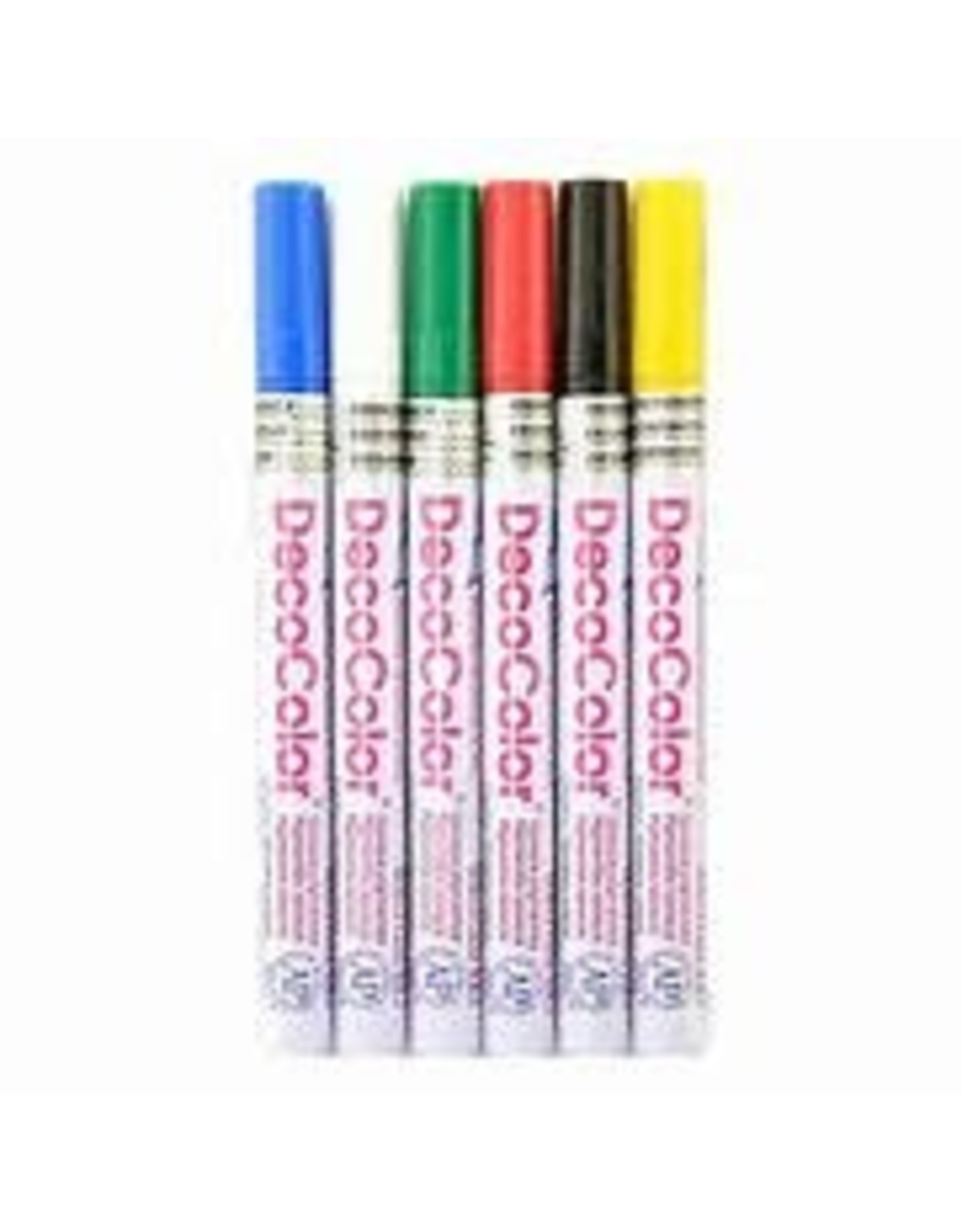 DECOCOLOR PAINT MARKERS: PRIMARY COLORS  FINE 6 PACK