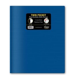 TWIN POCKET POLY PORTFOLIO W PRONGS
