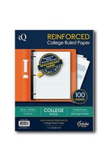 REINFORCED FILLER PAPER College Ruled - 8.5"x11" 100 Pack
