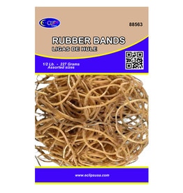 RUBBER BANDS  ASSORTED SIZES 1/2LB