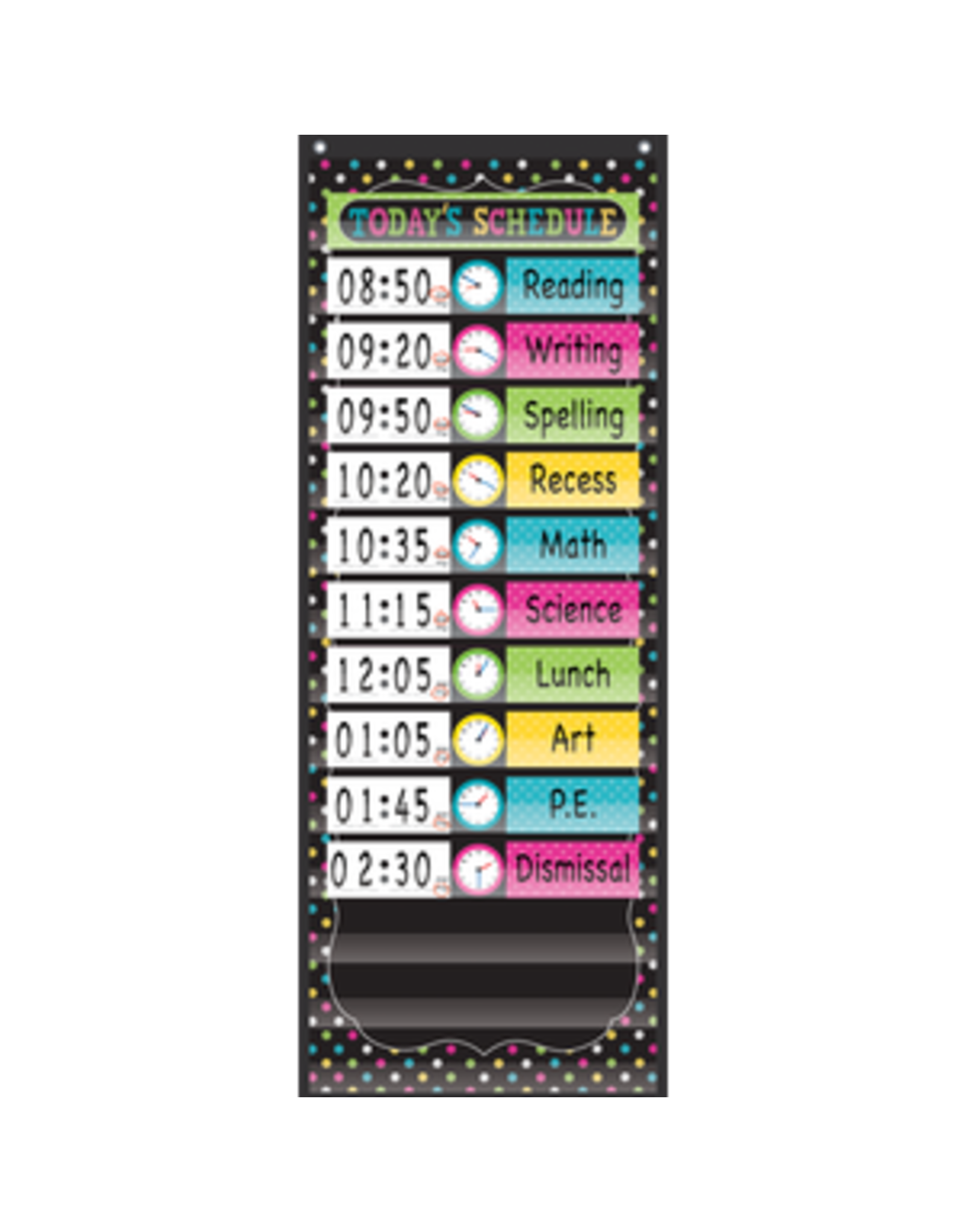 14 POCKET DAILY SCHEDULE POCKET CHART: CHALKBOARD BRIGHTS