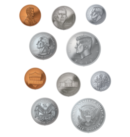 CUT OUTS: COINS 6" 30 PACK