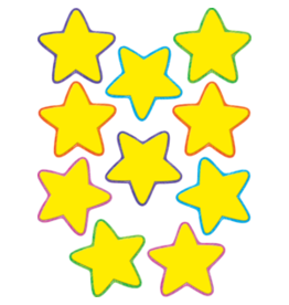 CUT OUTS: YELLOW STARS 6"  30 PACK