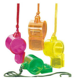 WHISTLES - TRANSPARENT Pkg/12pcs
