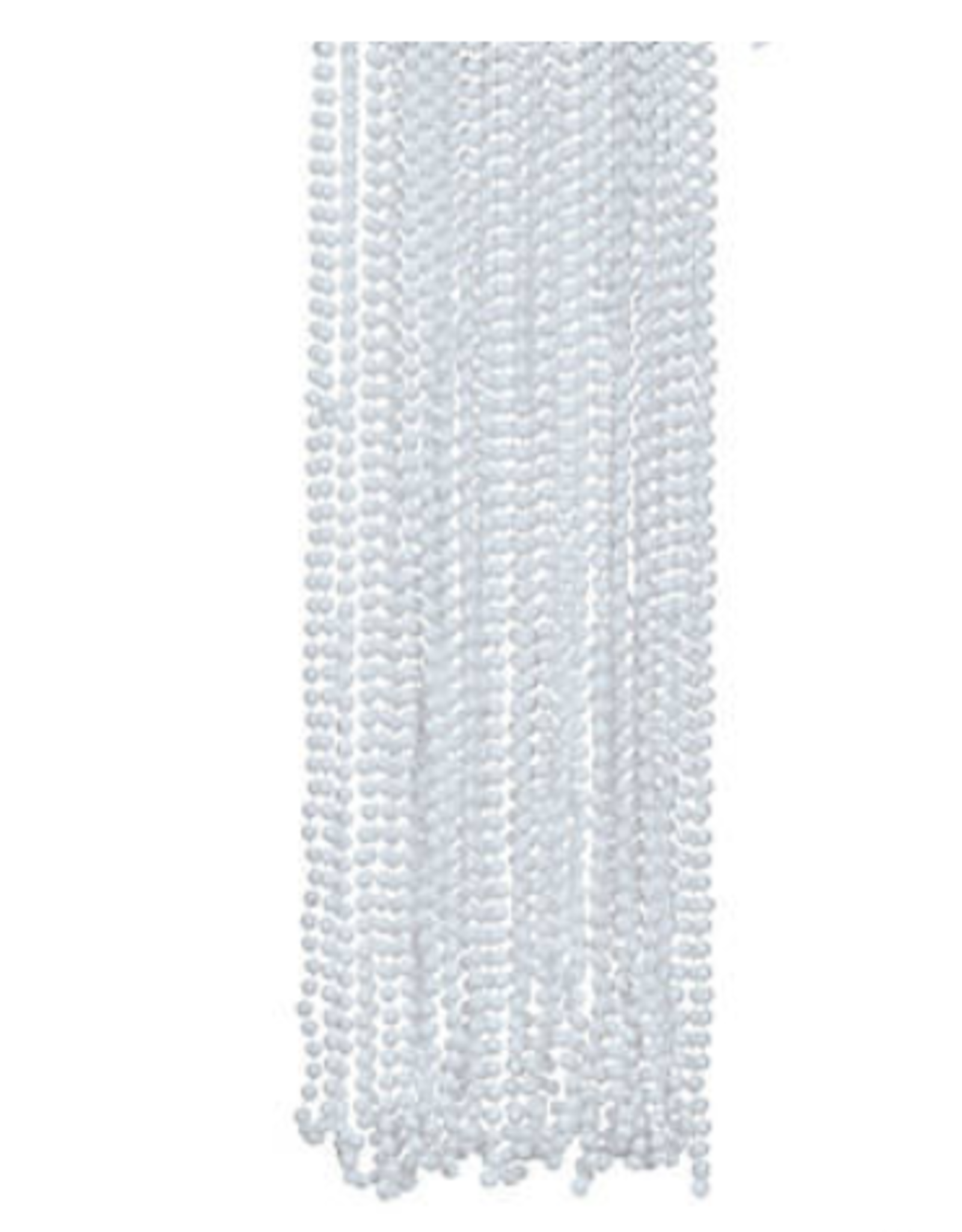 GLOSSY WHITE BEAD NECKLACE PKG/12