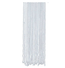 GLOSSY WHITE BEAD NECKLACE PKG/12