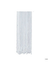 GLOSSY WHITE BEAD NECKLACE PKG/12