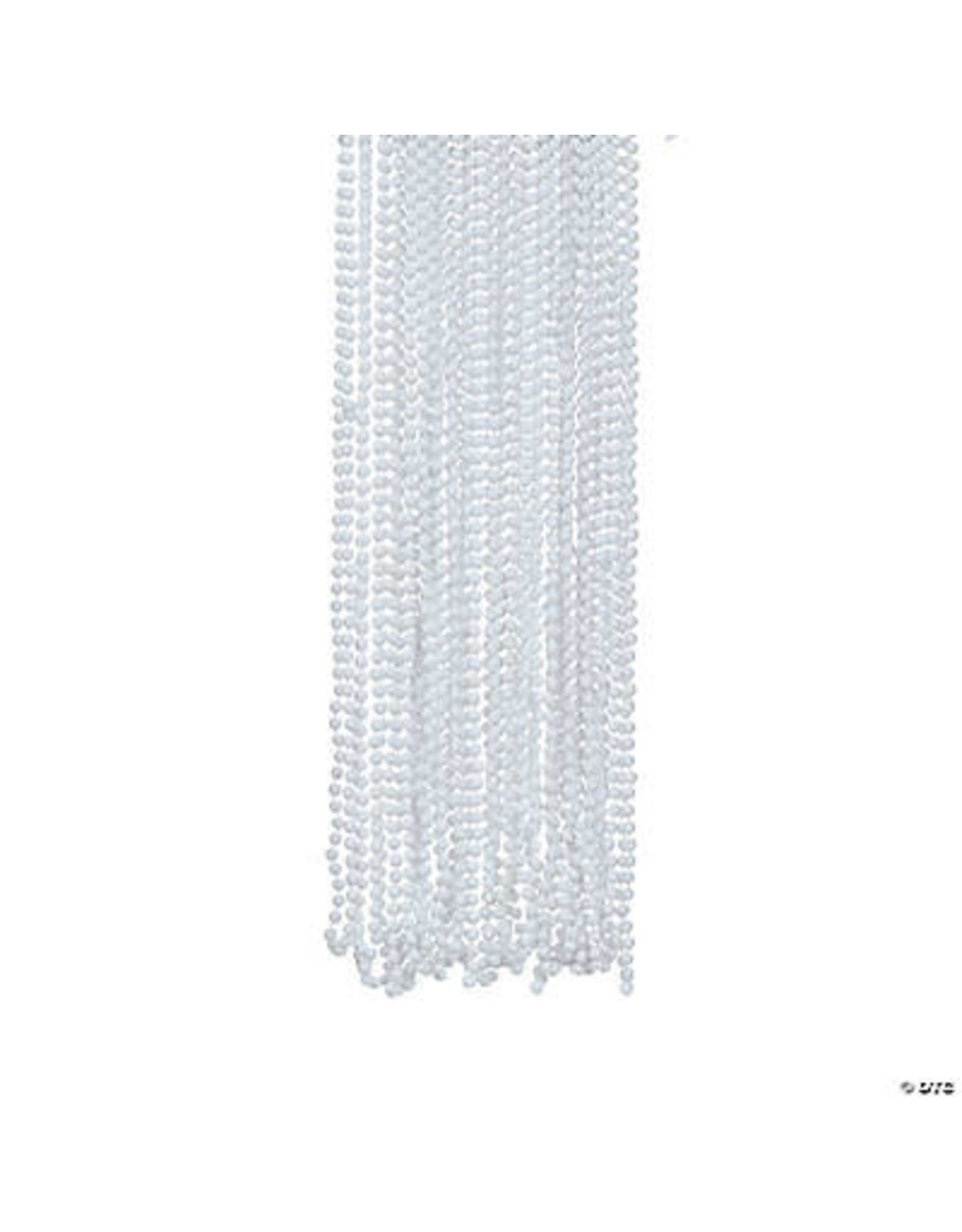 GLOSSY WHITE BEAD NECKLACE PKG/12